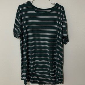 American Eagle Green Striped T-shirt